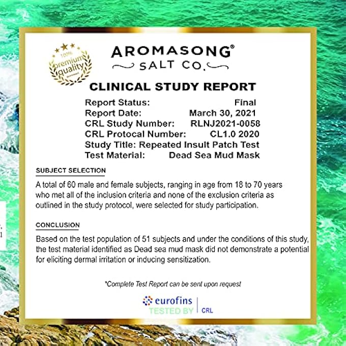 Aromasong 100% PURE DEAD SEA MUD MASK - 5 MINUTE MASK - NO INGREDIENTS ADDED - FOR FACE & SKINCARE - BLACKHEAD REMOVER - ANTI-AGING - PORE MINIMIZER - Image 4
